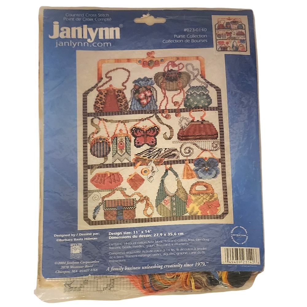 Janlynn Purse Collection Counted Cross Stitch Kit Sealed Vintage 023-0140